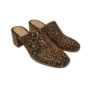 Madewell Womens The Carey Leopard Calf Hair Slip On Heel‎ Mules 6.5 NWOB